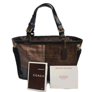 Vintage Coach # HO5J-8F69 Patchwork Tote Shoulder Bag Satchel Handbag